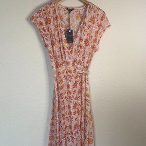 Lucky Brand Autumn Colors Ankle Length Wrap Dress